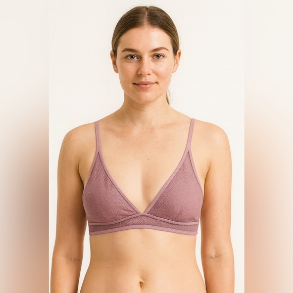 Victoria's Secret Other - Victoria’s Secret Lavender Mesh Sheer Wireless Bra Women’s Medium No Padding